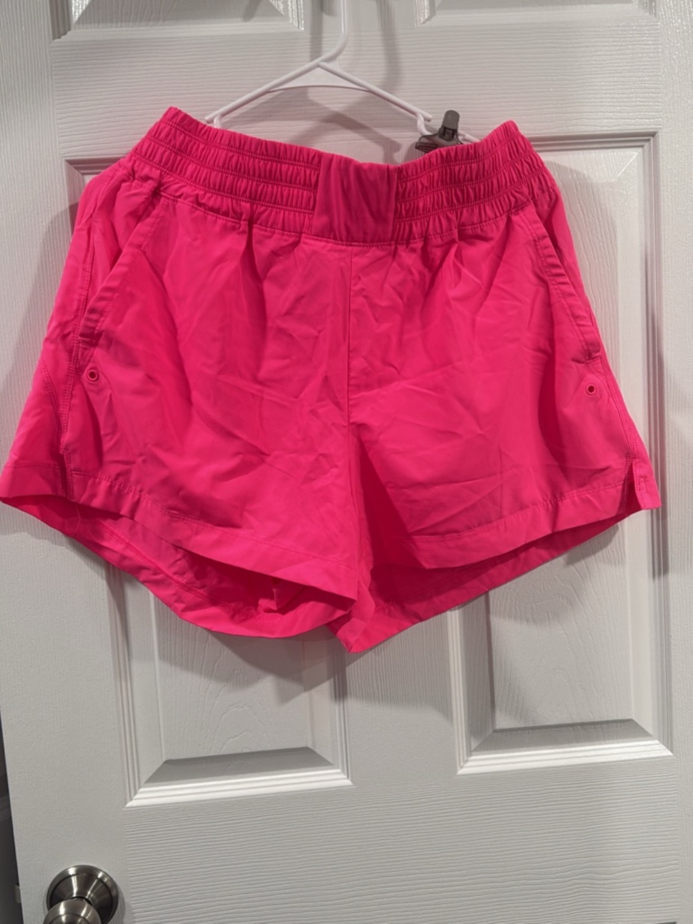 Women's Vibrant Pink Athletic Shorts with Elastic Waist
